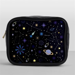 Starry Night  Space Constellations  Stars  Galaxy  Universe Graphic  Illustration Mini Toiletries Bag (one Side) by Vaneshart