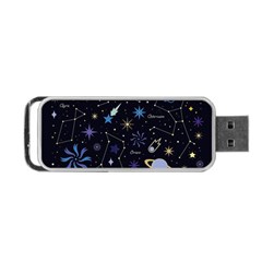 Starry Night  Space Constellations  Stars  Galaxy  Universe Graphic  Illustration Portable Usb Flash (one Side) by Vaneshart