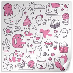 Set Kawaii Doodles Canvas 12  X 12  by Vaneshart