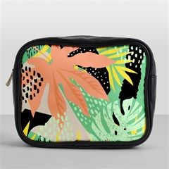 Abstract Seamless Pattern With Tropical Leaves Hand Draw Texture Vector Mini Toiletries Bag (one Side) by Vaneshart