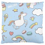 Unicorn Seamless Pattern Background Vector Large Flano Cushion Case (One Side) Front