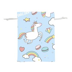 Unicorn Seamless Pattern Background Vector Lightweight Drawstring Pouch (l) by Sobalvarro