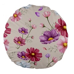 Vector Hand Drawn Cosmos Flower Pattern Large 18  Premium Flano Round Cushions by Sobalvarro