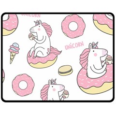 Unicorn Seamless Pattern Background Vector (1) Double Sided Fleece Blanket (medium)  by Sobalvarro