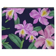 Vector Hand Drawn Orchid Flower Pattern Cosmetic Bag (xxxl) by Sobalvarro