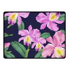 Vector Hand Drawn Orchid Flower Pattern Double Sided Fleece Blanket (small)  by Sobalvarro