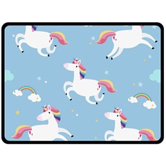 Unicorn Seamless Pattern Background Vector (2) Double Sided Fleece Blanket (large)  by Sobalvarro