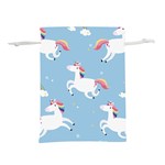 Unicorn Seamless Pattern Background Vector (2) Lightweight Drawstring Pouch (L) Front