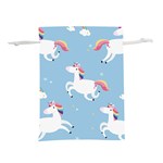 Unicorn Seamless Pattern Background Vector (2) Lightweight Drawstring Pouch (L) Back