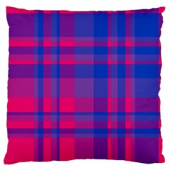 Bisexual Plaid Large Flano Cushion Case (two Sides) by NanaLeonti