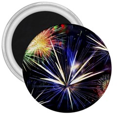 Fireworks Rocket Night Lights 3  Magnets by HermanTelo