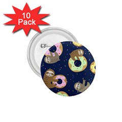 Cute Sloth With Sweet Doughnuts 1 75  Buttons (10 Pack) by Sobalvarro