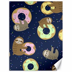 Cute Sloth With Sweet Doughnuts Canvas 18  X 24  by Sobalvarro