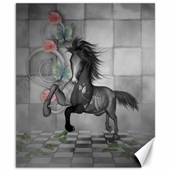 Wonderful Black And White Horse Canvas 20  X 24  by FantasyWorld7