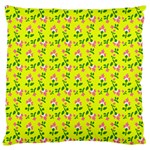 Carnation Pattern Yellow Large Cushion Case (Two Sides) Front