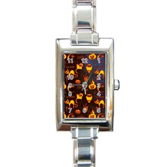 Funny Halloween Design Rectangle Italian Charm Watch by FantasyWorld7