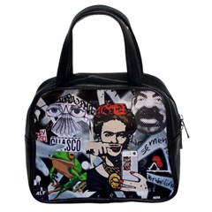 Frida Kahlo Brick Wall Graffiti Urban Art With Grunge Eye And Frog  Classic Handbag (two Sides) by snek