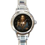 Salvator Mundi Leonardo DaVindi 1500 Jesus Christ Savior of the World Original Paint Most expensive in the world Round Italian Charm Watch Front