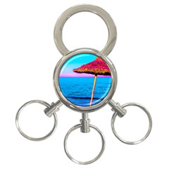 Pop Art Beach Umbrella  3-ring Key Chain by essentialimage