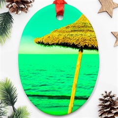 Pop Art Beach Umbrella  Oval Ornament (two Sides) by essentialimage