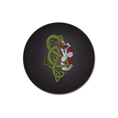 Pepe The Frog Rare Celtic Viking Norse Dragon Pattern Deus Vult Medieval Wojak Crusader Magnet 3  (round) by snek