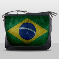 Grunge Brazil Flag Messenger Bag by trulycreative