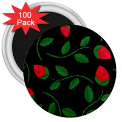 Roses Flowers Spring Flower Nature 3  Magnets (100 Pack) by HermanTelo