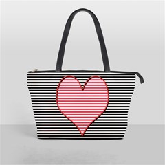 Heart Stripes Symbol Striped Classic Shoulder Handbag by HermanTelo