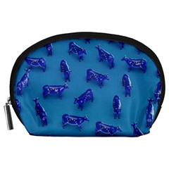 Cow Illustration Blue Accessory Pouch (large) by HermanTelo