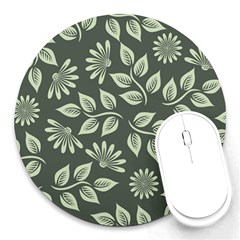 Flowers Pattern Spring Nature Round Mousepads by HermanTelo