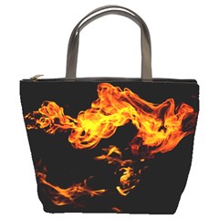 Can Walk On Fire, Black Background Bucket Bag by picsaspassion