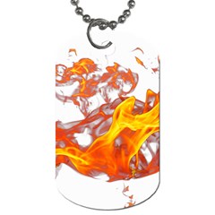 Can Walk On Volcano Fire, White Background Dog Tag (one Side) by picsaspassion