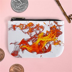 Can Walk On Volcano Fire, White Background Mini Coin Purse by picsaspassion