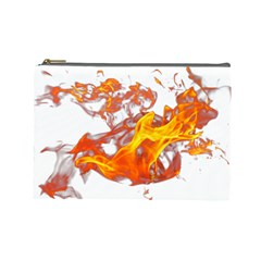 Can Walk On Volcano Fire, White Background Cosmetic Bag (large) by picsaspassion