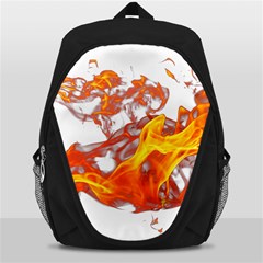 Can Walk On Volcano Fire, White Background Backpack Bag by picsaspassion