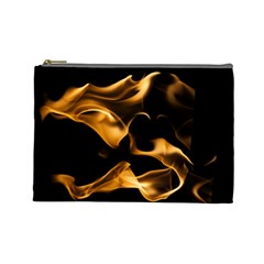 Can Walk On Volcano Fire, Black Background Cosmetic Bag (large) by picsaspassion