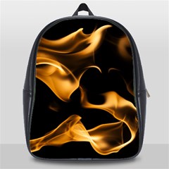 Can Walk On Volcano Fire, Black Background School Bag (xl) by picsaspassion