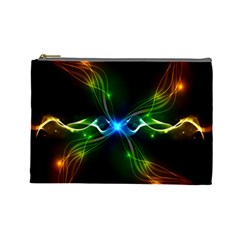 Colorful Neon Art Light Rays, Rainbow Colors Cosmetic Bag (large) by picsaspassion