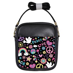 Love Peace Symbols Girls Sling Bag by trulycreative