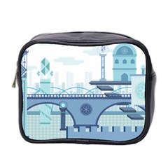 Blue City Building Fantasy Mini Toiletries Bag (two Sides) by Vaneshart