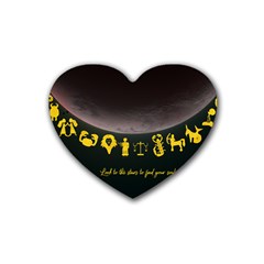 Look To The Stars Rubber Coaster (heart)  by Alchemy2