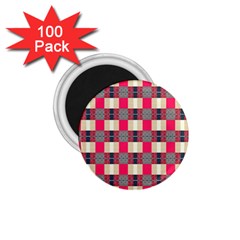 Background Texture Plaid Red 1 75  Magnets (100 Pack)  by HermanTelo