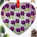 Purple Flower Heart Ornament (Two Sides) Back