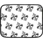 French France Fleur De Lys Metal Pattern black and white antique vintage Double Sided Fleece Blanket (Mini)  35 x27  Blanket Front