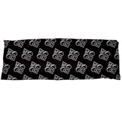 French France Fleur De Lys Metal Pattern Black And White Antique Vintage Black Rocker Body Pillow Case (dakimakura) by Quebec