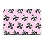 French France Fleur De Lys Metal Pattern black and white antique vintage pink and black rocker Small Doormat  24 x16  Door Mat