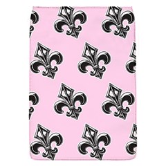 French France Fleur De Lys Metal Pattern Black And White Antique Vintage Pink And Black Rocker Removable Flap Cover (s) by Quebec