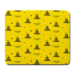 Gadsden Flag Don t Tread On Me Yellow And Black Pattern With American Stars Large Mousepads by snek