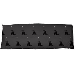 Gadsden Flag Don t Tread On Me Black And Gray Snake And Metal Gothic Crosses Body Pillow Case Dakimakura (two Sides) by snek