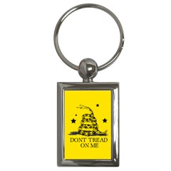 Gadsden Flag Don t Tread On Me Yellow And Black Pattern With American Stars Key Chain (rectangle) by snek